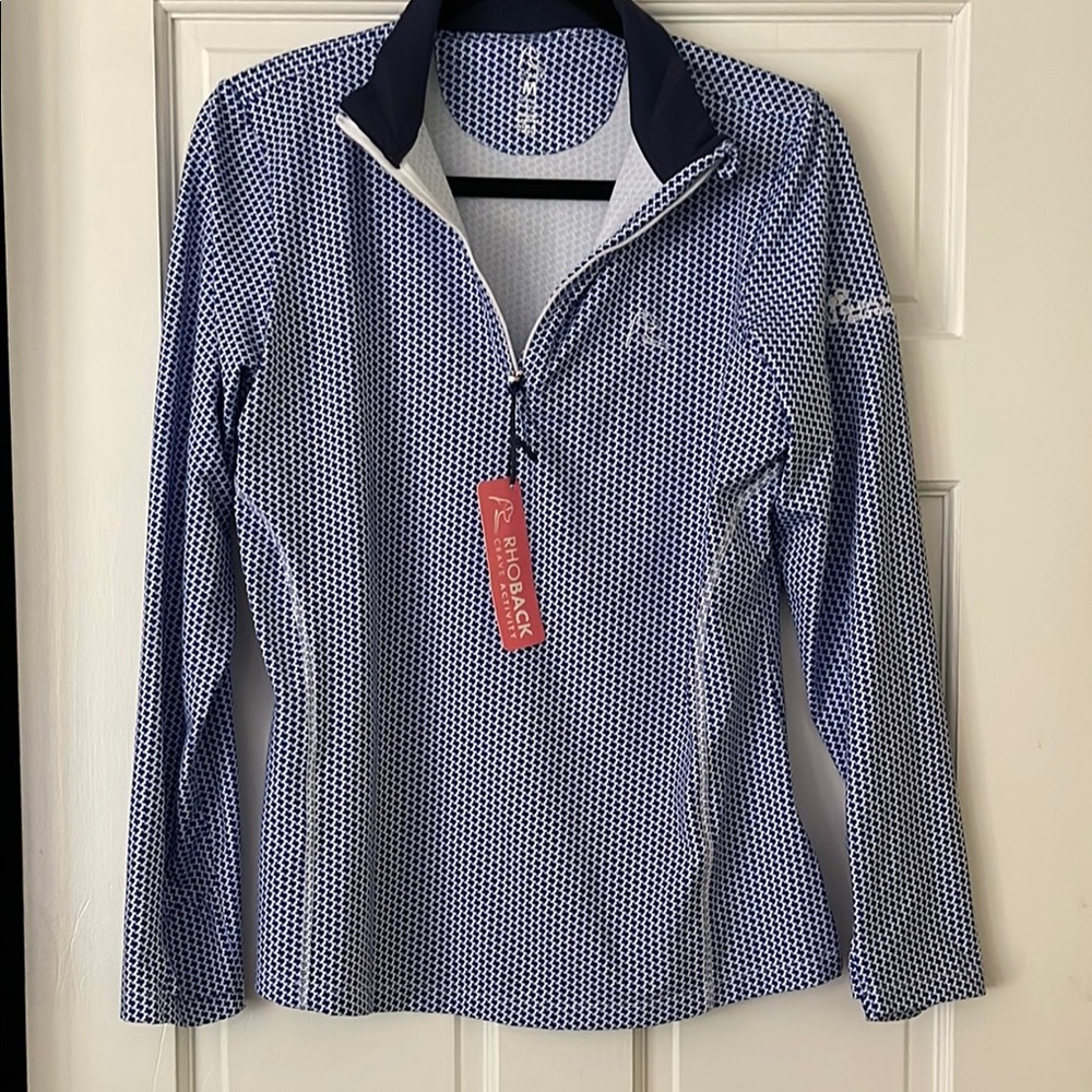 Rhoback Navy and White Patterned Pullover